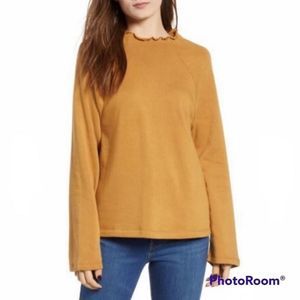 NWT B.P Lettuce Hem Brown Cattail Fleece Lined Sweatshirt XL